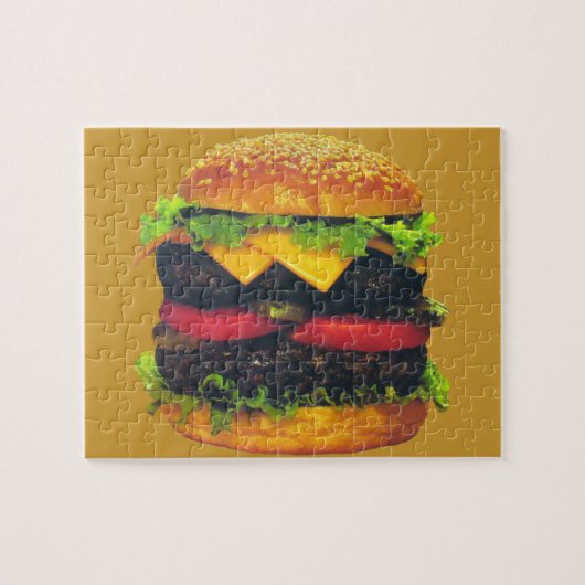 Doppel-Deluxe Hamburger mit Käse Puzzle (Horizontal)