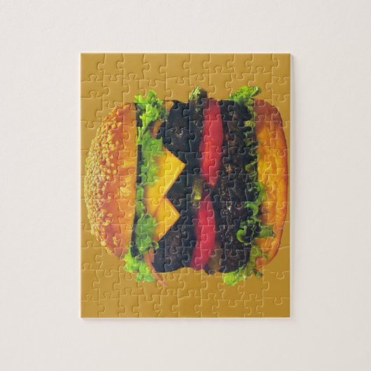 Doppel-Deluxe Hamburger mit Käse Puzzle (Vertikal)