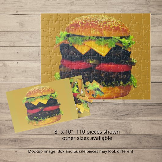 Doppel-Deluxe Hamburger mit Käse Puzzle