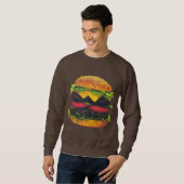 Doppel-Deluxe Hamburger mit Käse Sweatshirt (Vorne ganz)