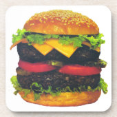 Doppel-Deluxe Hamburger mit Käse Untersetzer (Vorderseite)