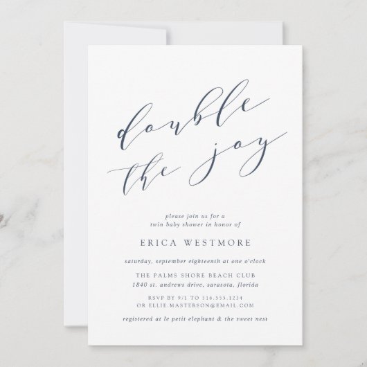 Doppel der Freude | Twins Baby Shower Einladung (Vorderseite)