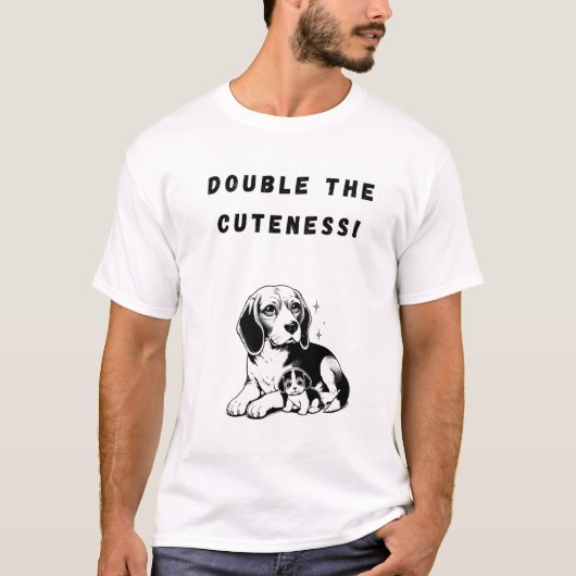 Doppel die Farbe! Funny Dog T-Shirt (Vorderseite)