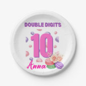 Doppel-Digits Macaroon Teenager-Geburtstagskind Pappteller (Vorderseite)