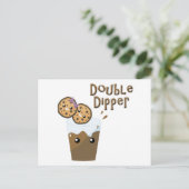 Doppel-Dipper-Cookies in Milch Postkarte (Stehend Vorderseite)