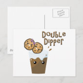 Doppel-Dipper-Cookies in Milch Postkarte (Vorne/Hinten)