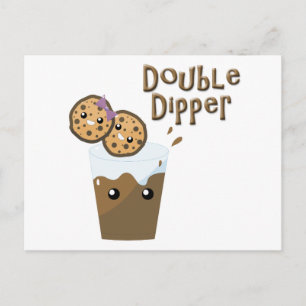 Doppel-Dipper-Cookies in Milch Postkarte