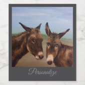 Doppel-Donkey Weinetikett (Einzelnes Label)