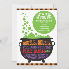 Doppel-, Doppel-Cauldron - Halloween-Party Einladu Einladung