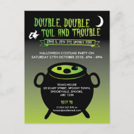 'Doppel, Doppeltoil und Ärger' Halloween Einladungspostkarte