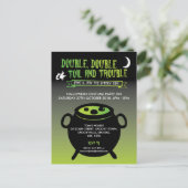 'Doppel, Doppeltoil und Ärger' Halloween Einladungspostkarte (Stehend Vorderseite)