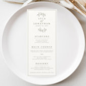 Doppel-Elfenbein & Dark Olive Hochzeit/Abendessen Menükarte