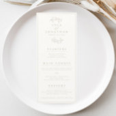 Doppel-Elfenbein & Taupe Hochzeit-/Abendmenü Bar Menükarte