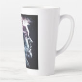 Doppel-Exposition Mann Latte-Tasse Milchtasse (Rechts)
