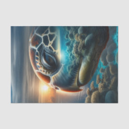 Doppel-Exposition Meeresschildkröten-Decoupage | O Seidenpapier