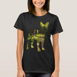 Doppel-Exposition Tiere Französischer Bulldog-Love T-Shirt