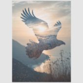 Doppel-Expositionsadler im Wald Seidenpapier (Vorderseite)