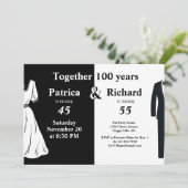 Doppel-Feier Geburtstag 100 Jahr Einladung (Stehend Vorderseite)