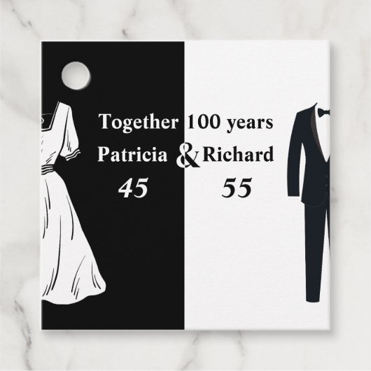 Doppel-Feier Geburtstag 100 Jahr Geschenkanhänger (Vorderseite)