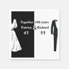 Doppel-Feier Geburtstag 100 Jahr Serviette