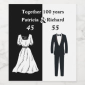 Doppel-Feier Geburtstag 100 Jahr Weinetikett (Einzelnes Label)