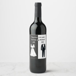 Doppel-Feier Geburtstag 100 Jahr Weinetikett