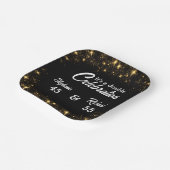 Doppel-Feier Joint Birthday Gold Black Pappteller (Gewinkelt)