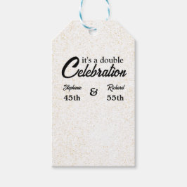 Doppel-Feier Joint Birthday Gold White Geschenkanhänger