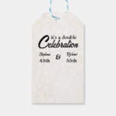 Doppel-Feier Joint Birthday Gold White Geschenkanhänger (Rückseite)