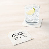 Doppel-Feier Joint Birthday Gold White Rechteckiger Pappuntersetzer (Vor Ort)