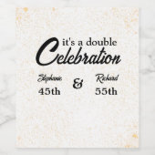 Doppel-Feier Joint Birthday Gold White Weinetikett (Einzelnes Label)