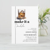 Doppel-Feier Whiskey Gemeinsame Geburtstagspartei Einladung (Stehend Vorderseite)