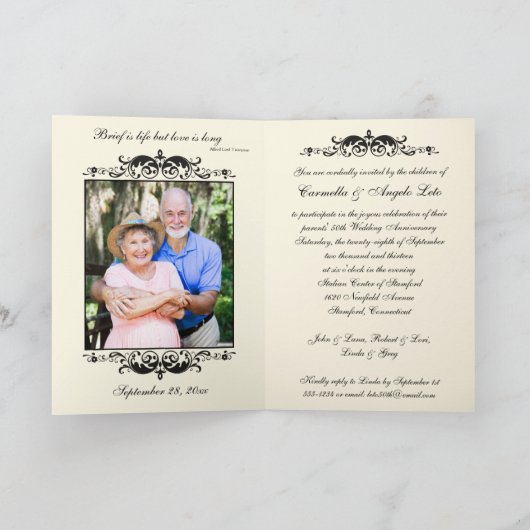 Doppel-Foto 50 Jahre Einladungskarte (Innenseite)