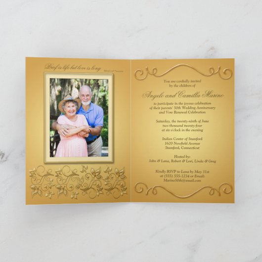 Doppel-Foto 50 Jahre Einladungskarte (Innenseite)