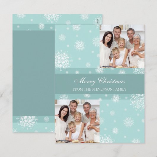 Doppel Foto Frohe Weihnachts Postkarten Schnee (Vorne/Hinten)