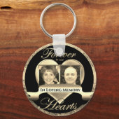 Doppel-Foto-Gedenkveranstaltung für den lieben Mem Schlüsselanhänger (Vorderseite)