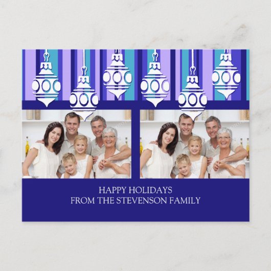 Doppel Foto Happy Holidays Weihnachten Postkarten (Vorderseite)