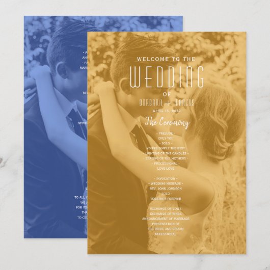 Doppel-Foto-Hochzeit Programm (Vorne/Hinten)