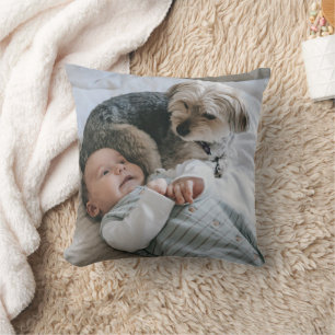 Doppel-Foto-Hunde-Baby-Keepsake Kissen