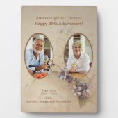 Doppel-Foto-Jahrgang Hochzeit-Jubiläumsgedanken Fotoplatte (Vorderseite)