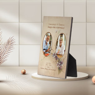 Doppel-Foto-Jahrgang Hochzeit-Jubiläumsgedanken Fotoplatte