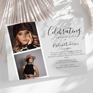 Doppel-Fotostreifen   Trauer Gedenken Einladung