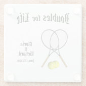 Doppel für Live Tennis Hochzeit Glasuntersetzer (Rückseite)