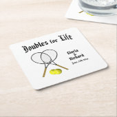 Doppel für Live Tennis Hochzeit Rechteckiger Pappuntersetzer (angewinkelt)