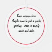 Doppel-gedeckter Buffalo-Karo Frohe Weihnachten Ornament Aus Metall (Rückseite)