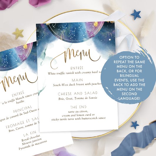 Doppel-gedecktes, schicke Celestial Theme Wasserfa Menükarte