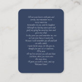 Doppel-Gedenkkarte Foto Blaue Gebetskarte Visitenkarte (Rückseite)