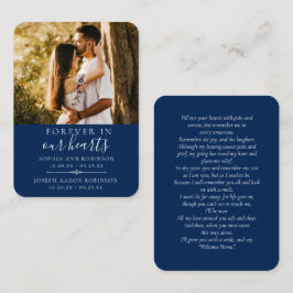 Doppel-Gedenkkarte Foto Blaue Gebetskarte Visitenkarte