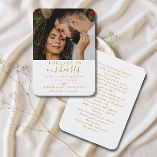 Doppel-Gedenkkarte Foto Goldgebet-Karte Visitenkarte