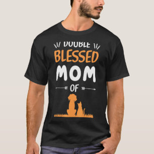 Doppel gesegnete Mama nur eine Mama, die ihre Katz T-Shirt